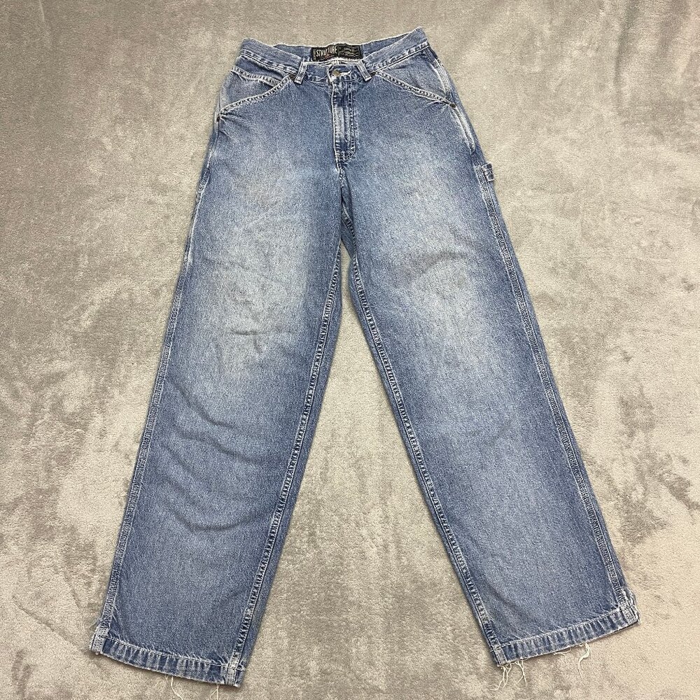 Vintage Structure Carpenter Jeans Men's 29X32 Medium Wash Distressed 100% Cotton